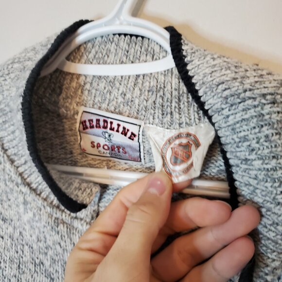 Vintage 90s Ottawa Senators 2D Logo NHL Knit Sweater Gray Size XL - Picture 4 of 7